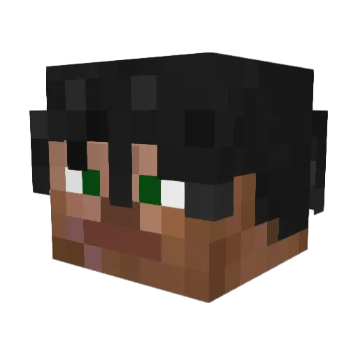 XIXIBato Minecraft avatar head, 3D render