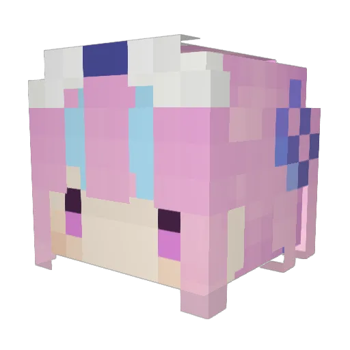 XIXILIVE Minecraft avatar head, 3D render