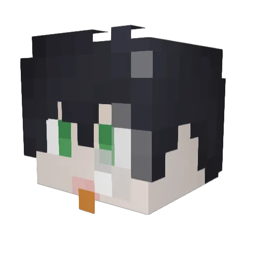 XIXN Minecraft avatar head, 3D render