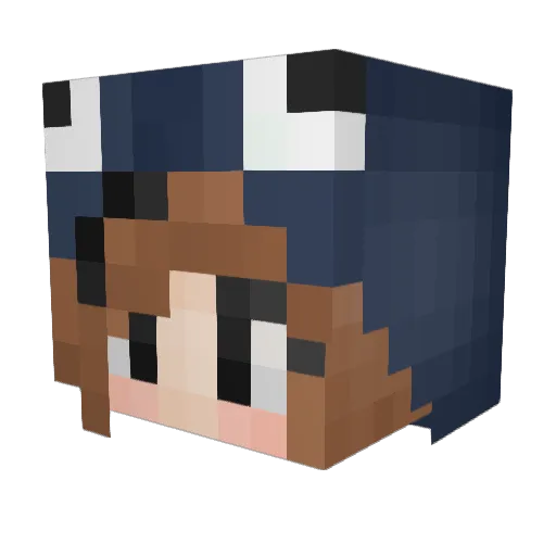 XIcookiemonsta Minecraft avatar head, 3D render