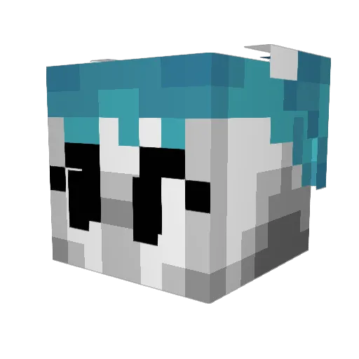 XJ9_11 Minecraft avatar head, 3D render