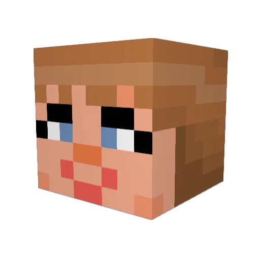 XJunjoX Minecraft avatar head, 3D render