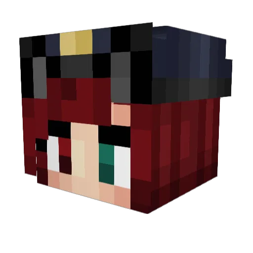XKICJS Minecraft avatar head, 3D render
