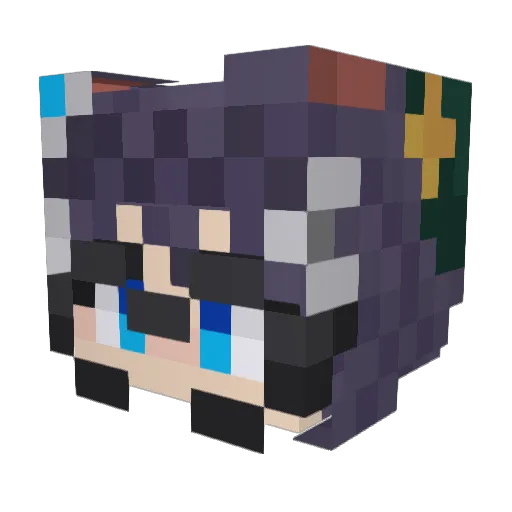 XLR08 Minecraft avatar head, 3D render