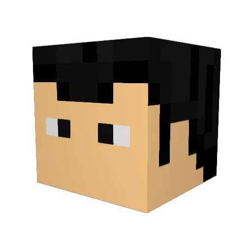 XLilDog77 Minecraft avatar head, 3D render