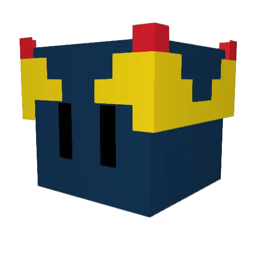 XM47 Minecraft avatar head, 3D render