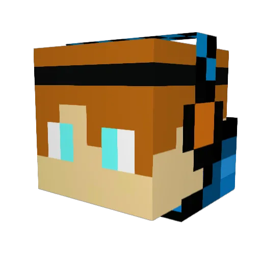 XMEEDOX Minecraft avatar head, 3D render