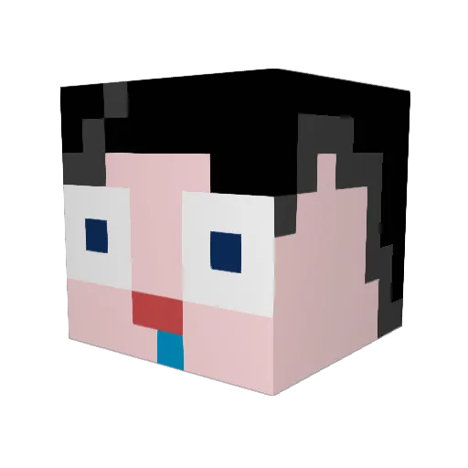 XMMPwP Minecraft avatar head, 3D render