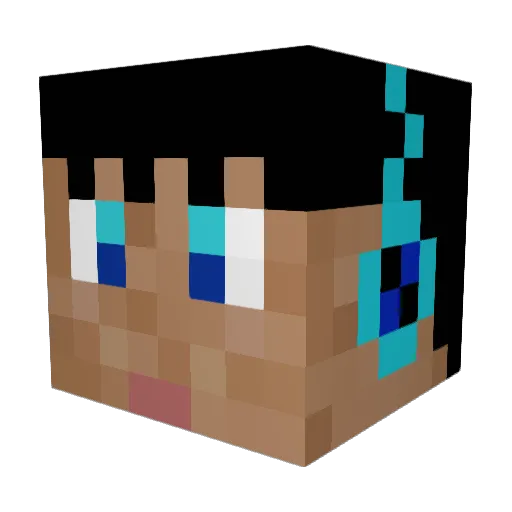 XMoya16 Minecraft avatar head, 3D render