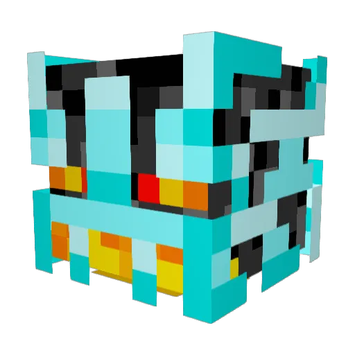 XNEONS Minecraft avatar head, 3D render