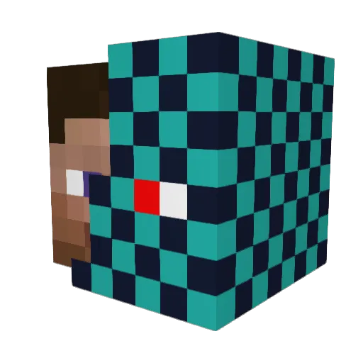 XNITROFLEXX Minecraft avatar head, 3D render