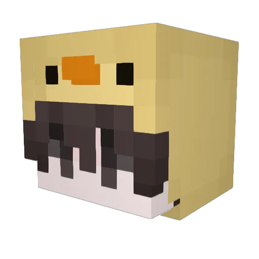 XNI_Sebi Minecraft avatar head, 3D render