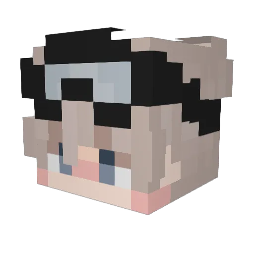 XPutzii Minecraft avatar head, 3D render