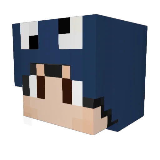 XQ638 Minecraft avatar head, 3D render