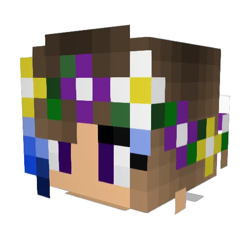 XRaino Minecraft avatar head, 3D render