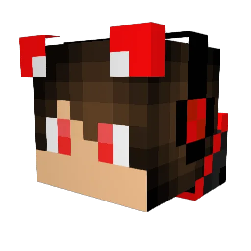 XRedPvP_ Minecraft avatar head, 3D render