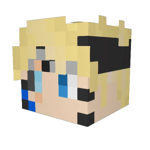 XSAMZX Minecraft avatar head, 3D render