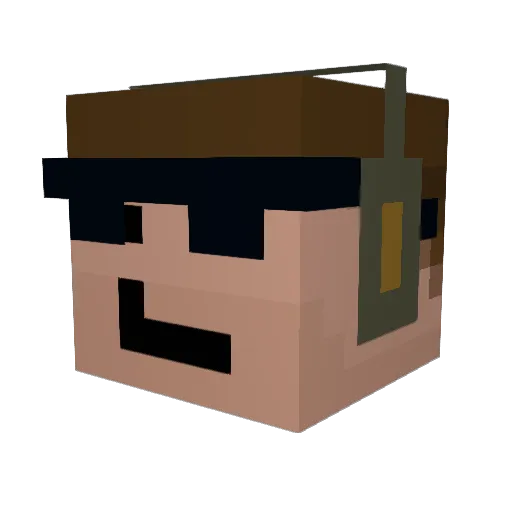 XSpace51 Minecraft avatar head, 3D render