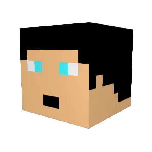 XTRMminecrafter Minecraft avatar head, 3D render