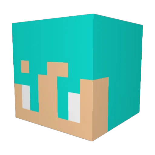 XTTRRAAA Minecraft avatar head, 3D render