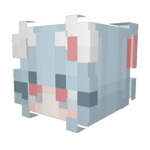 XTZKQ Minecraft avatar head, 3D render