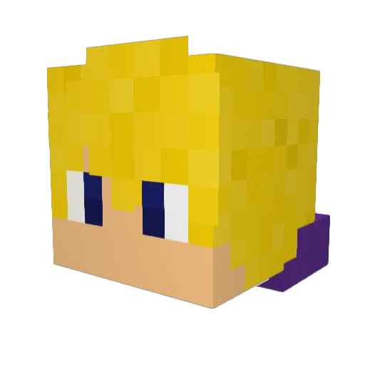 XTurboGamer Minecraft avatar head, 3D render