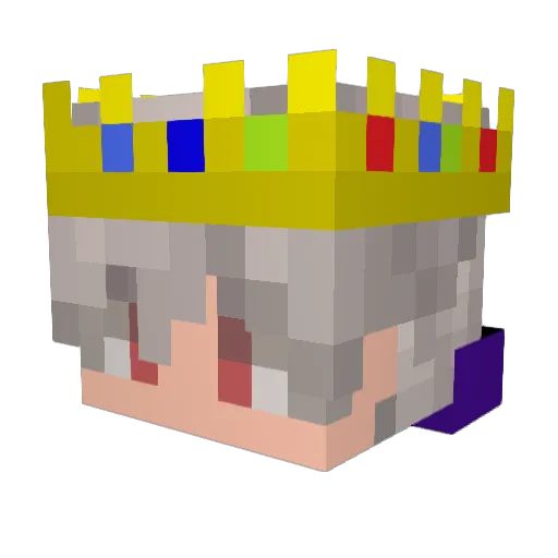 XUE_KK Minecraft avatar head, 3D render