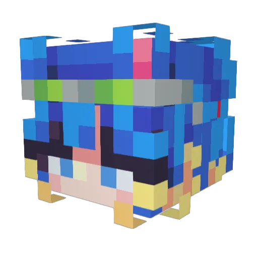 XUXIAOSA Minecraft avatar head, 3D render