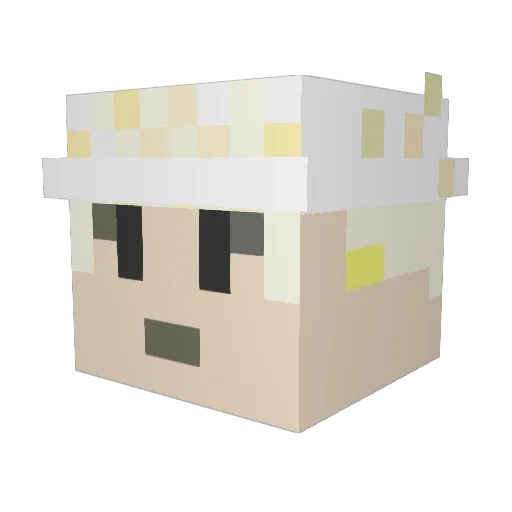 XUZAO Minecraft avatar head, 3D render