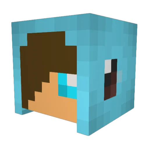 XV3I Minecraft avatar head, 3D render