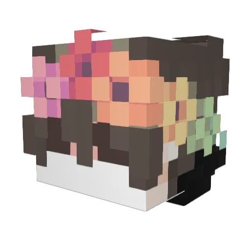 XWBO_DMC Minecraft avatar head, 3D render