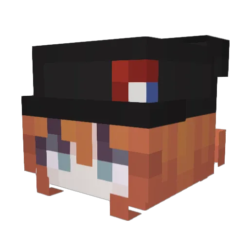 XX127 Minecraft avatar head, 3D render