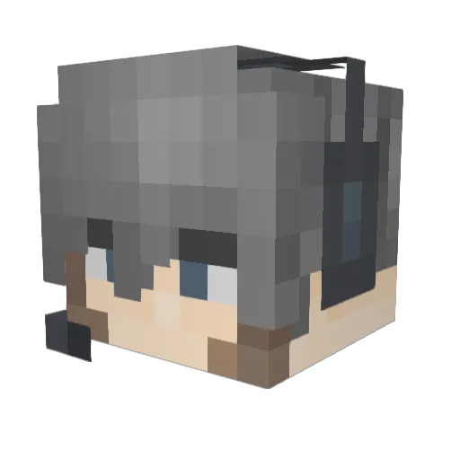 XXIAO_ZHU Minecraft avatar head, 3D render