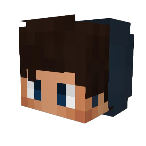XXMorris Minecraft avatar head, 3D render