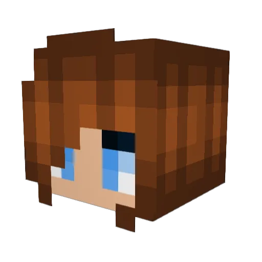 XXNanami Minecraft avatar head, 3D render