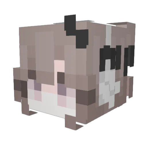 XXWWQQ Minecraft avatar head, 3D render