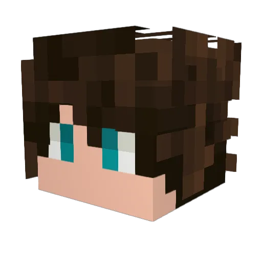 XXXfritas Minecraft avatar head, 3D render