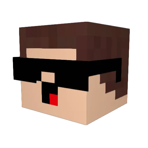 XXmaxxD Minecraft avatar head, 3D render