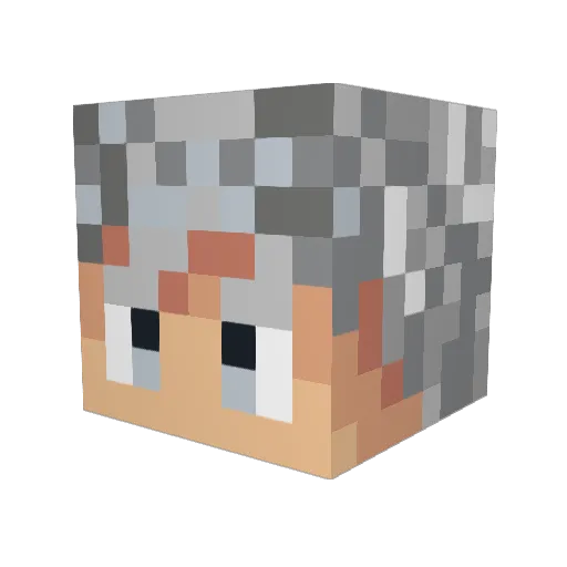 XY97 Minecraft avatar head, 3D render