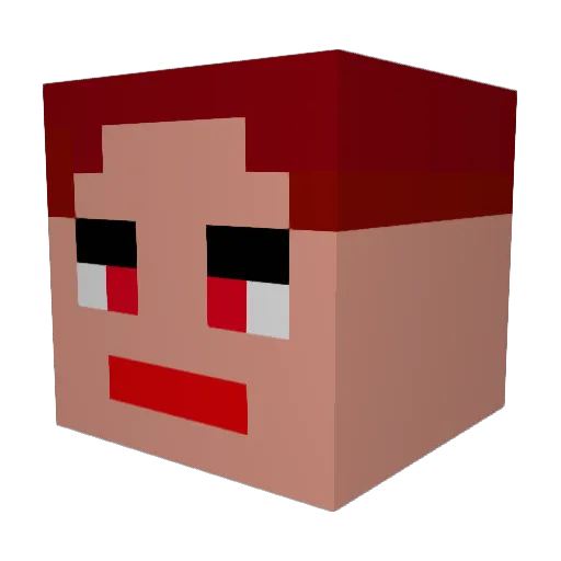XYDe4rYX Minecraft avatar head, 3D render