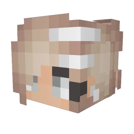 XYSid Minecraft avatar head, 3D render