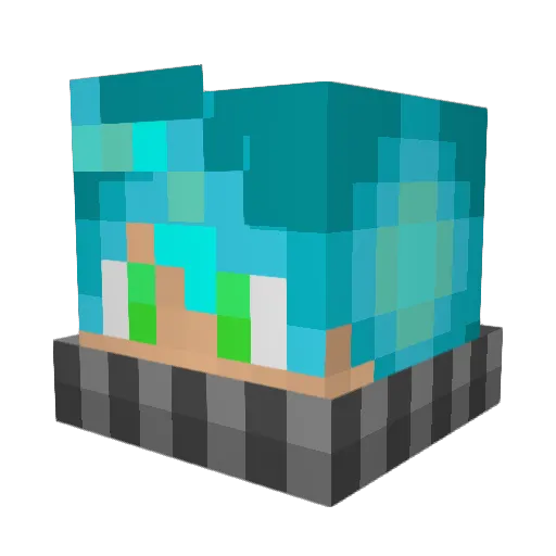 X_Fave Minecraft avatar head, 3D render