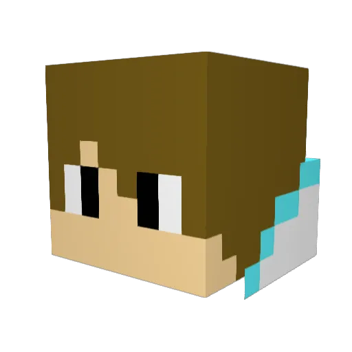 X_LucA_44 Minecraft avatar head, 3D render