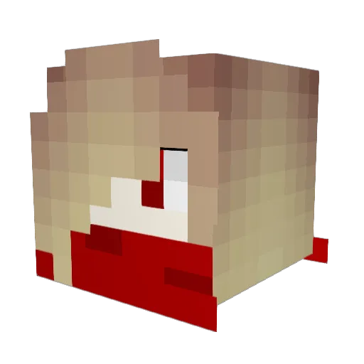 X_Spare Minecraft avatar head, 3D render