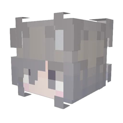 X_YuYu Minecraft avatar head, 3D render
