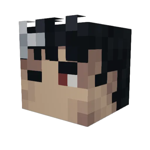 X_kirito Minecraft avatar head, 3D render