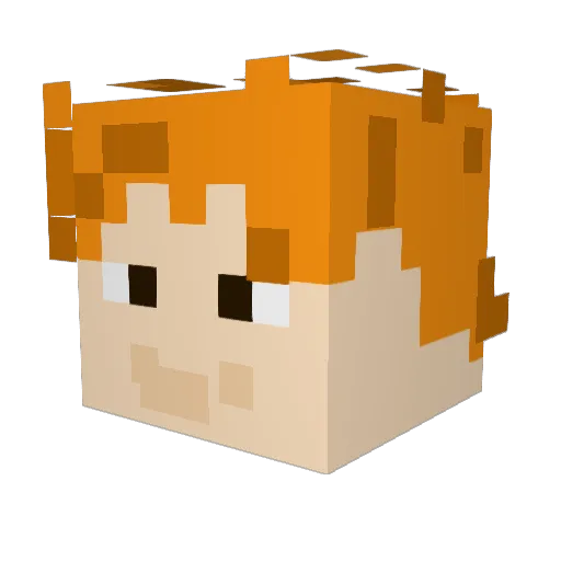 XaEnR Minecraft avatar head, 3D render