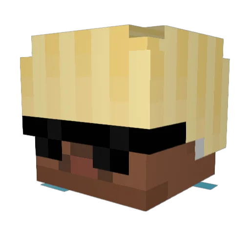 Xachely Minecraft avatar head, 3D render