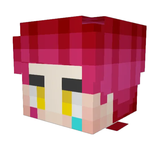 Xaiviay Minecraft avatar head, 3D render
