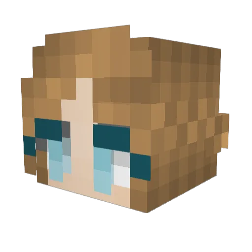 Xallec Minecraft avatar head, 3D render